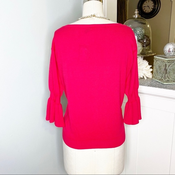 Ralph Lauren Pink Flounce Sleeve Knit Sweater Nwt - Picture 6 of 9